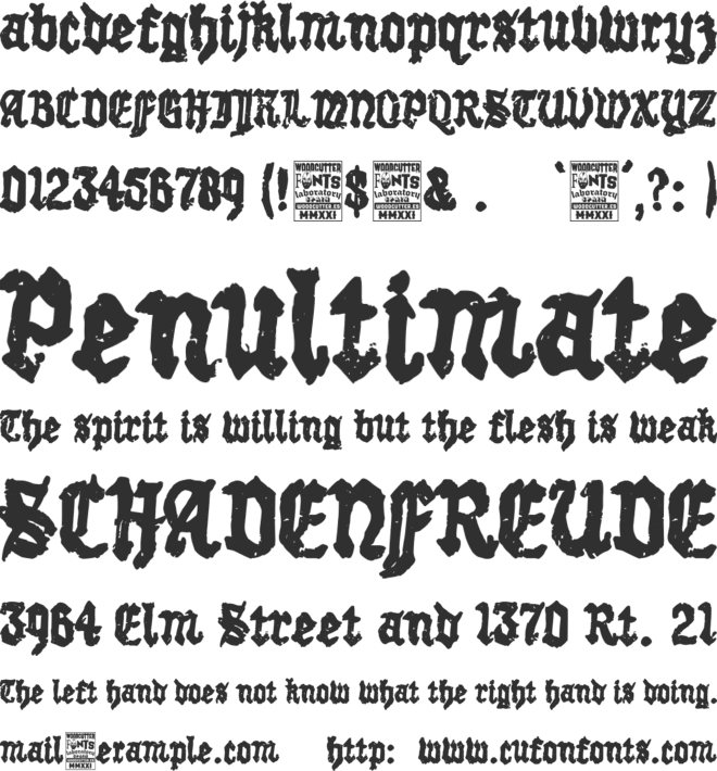 Gothic Mother font preview
