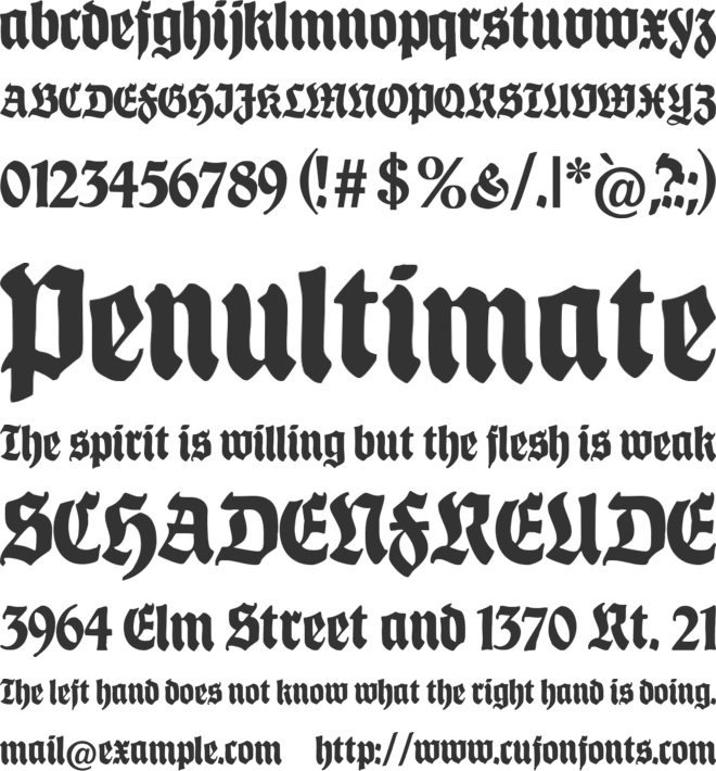 CAT Schmalfette Thannhaeuser font preview