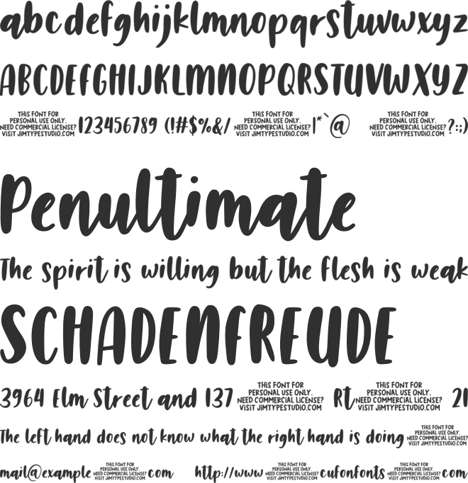 Marble_PERSONAL_USE_ONLY font preview