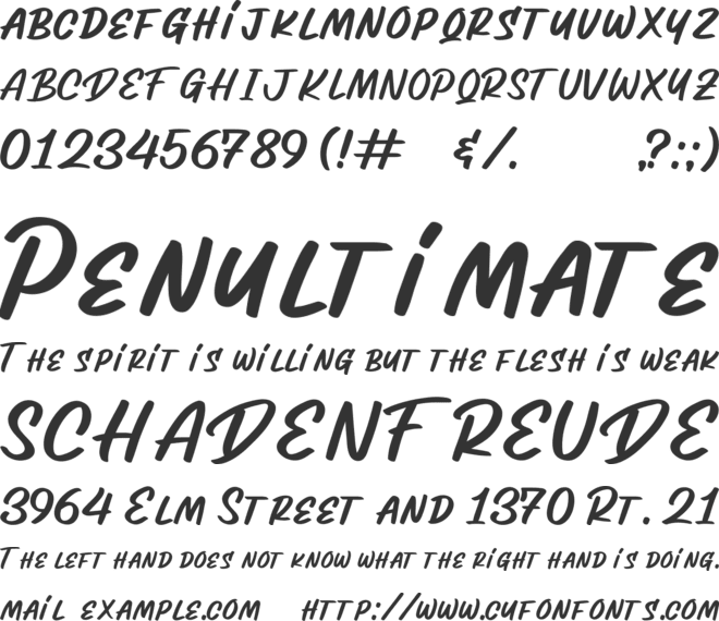 Awesome Brusher font preview