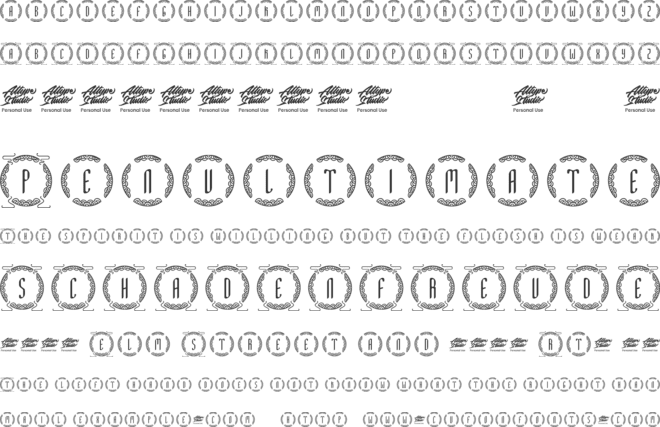 Shion Chinese Monogram font preview