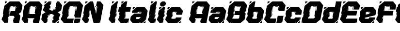 RAXON Italic font