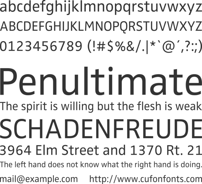 Sennheiser font preview
