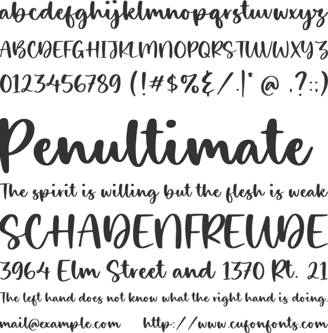 Celosia Nature font preview