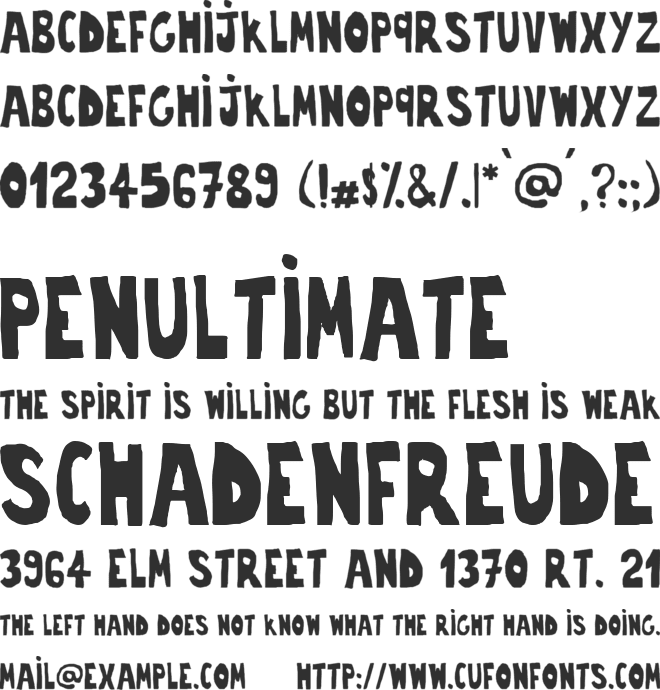 Trouble font preview