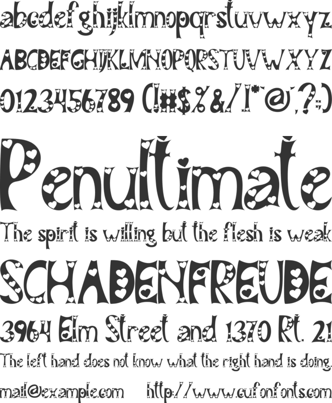 Couple Valentine font preview