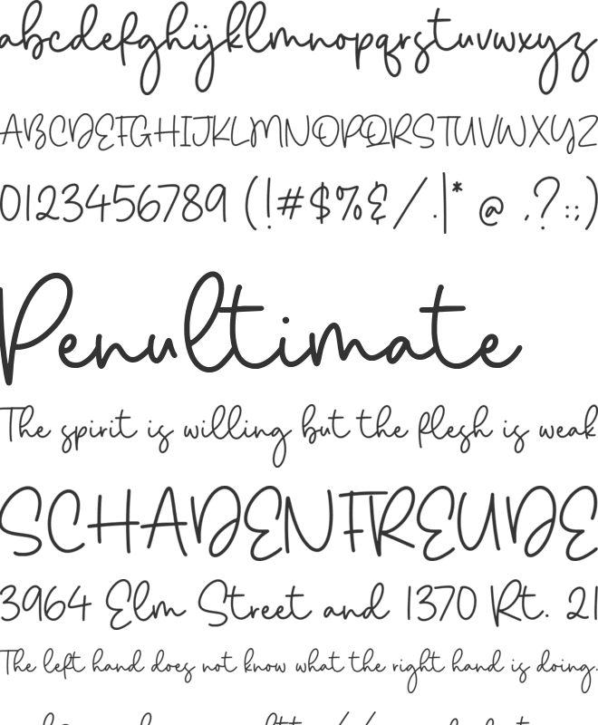 Monstera Garden font preview