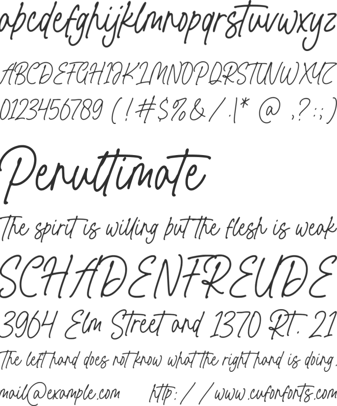 Pushbacks font preview