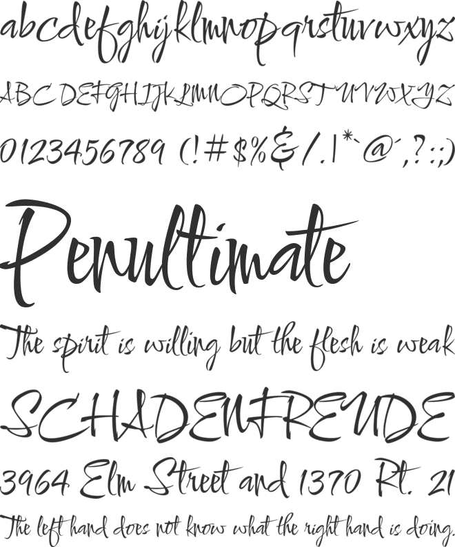 Comforter font preview