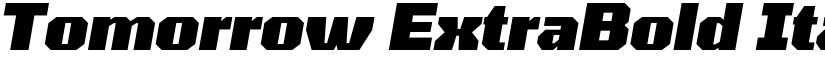 Tomorrow ExtraBold Italic font
