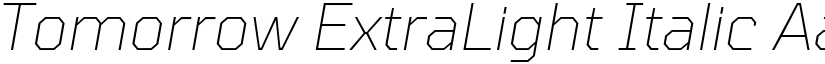 Tomorrow ExtraLight Italic font