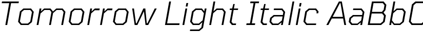 Tomorrow Light Italic font