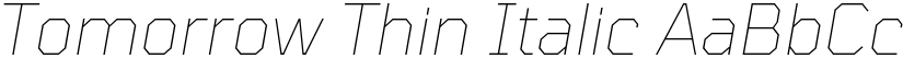 Tomorrow Thin Italic font