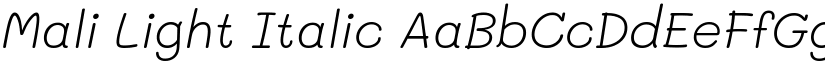 Mali Light Italic font