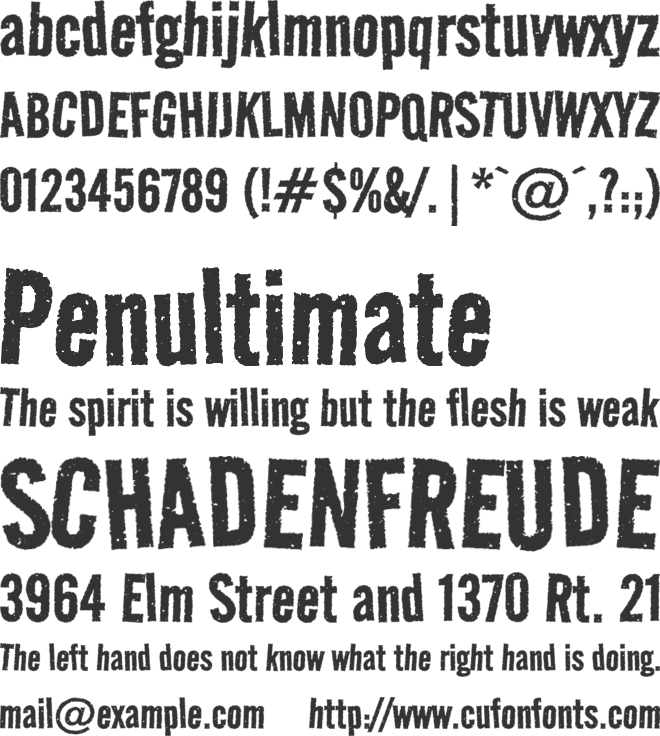 Road Rage font preview