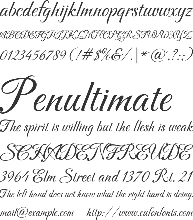 Carattere font preview