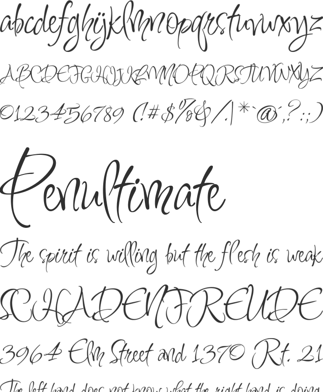 Inspiration font preview
