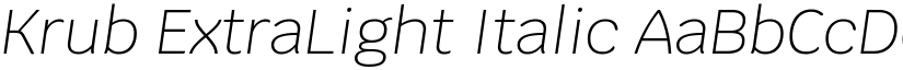 Krub ExtraLight Italic font