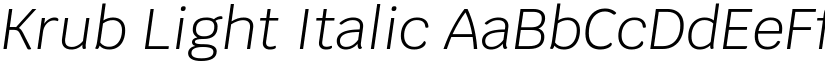 Krub Light Italic font