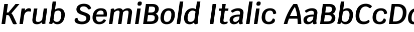 Krub SemiBold Italic font