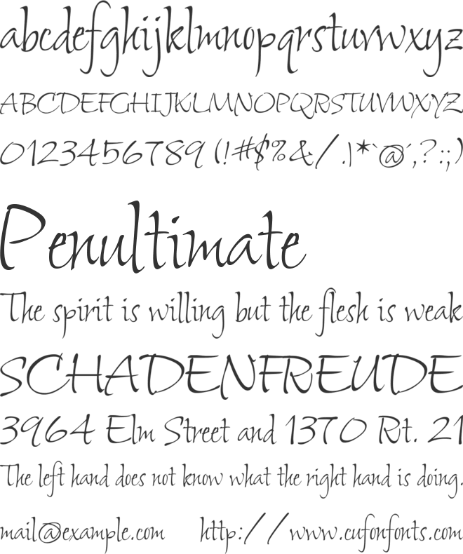 Shalimar font preview