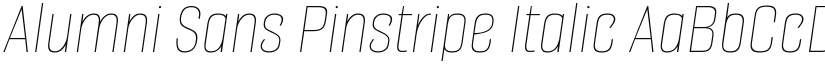 Alumni Sans Pinstripe Italic font
