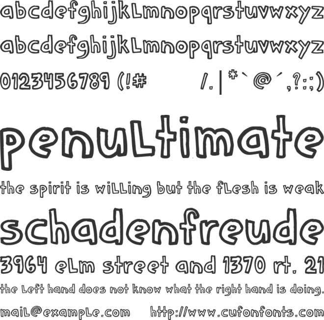 Denne schooLgirL font preview