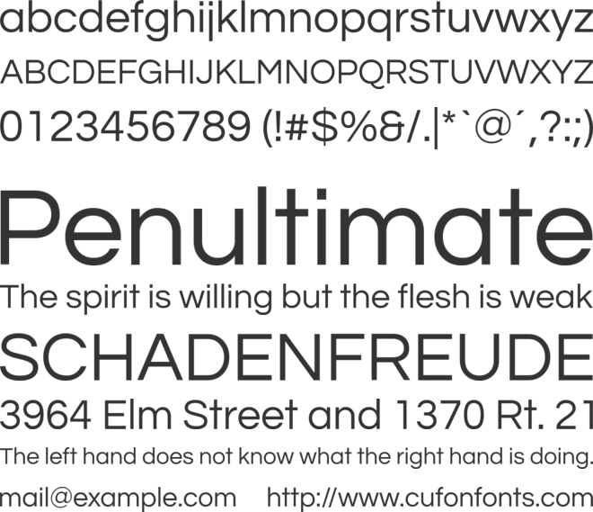 Questrial font preview