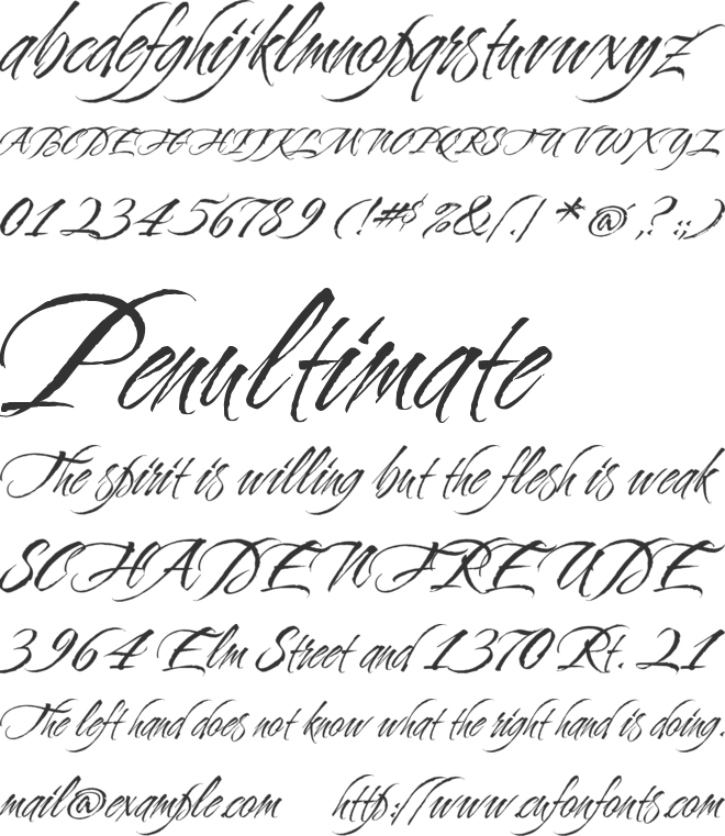 Cherish font preview