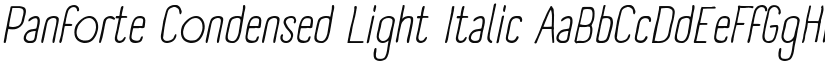 Panforte Condensed Light Italic font