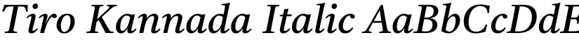 Tiro Kannada Italic font