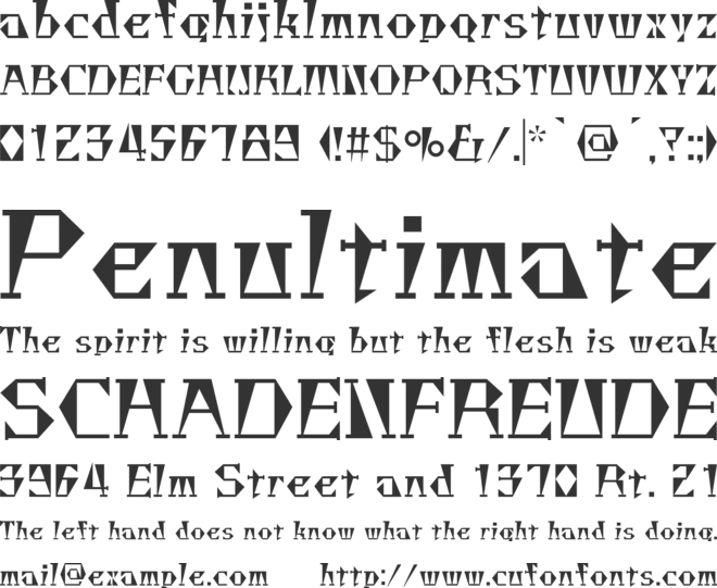 Chokokutai font preview