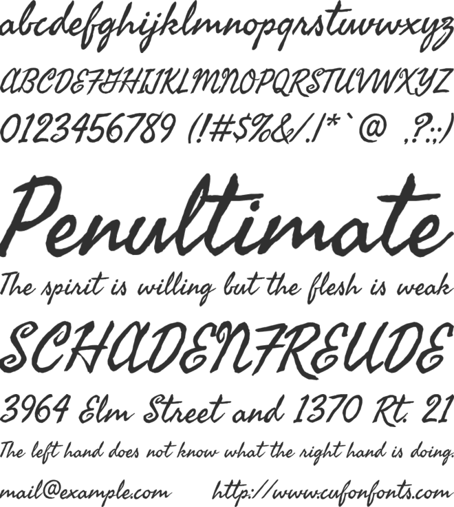 Fasthand font preview