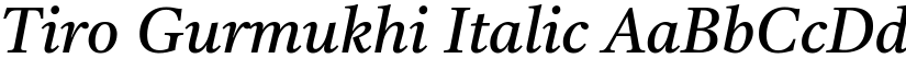 Tiro Gurmukhi Italic font