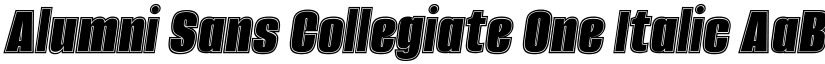 Alumni Sans Collegiate One Italic font