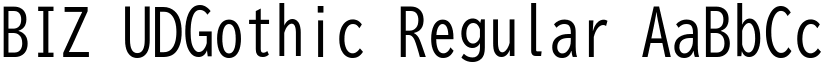 BIZ UDGothic Regular font