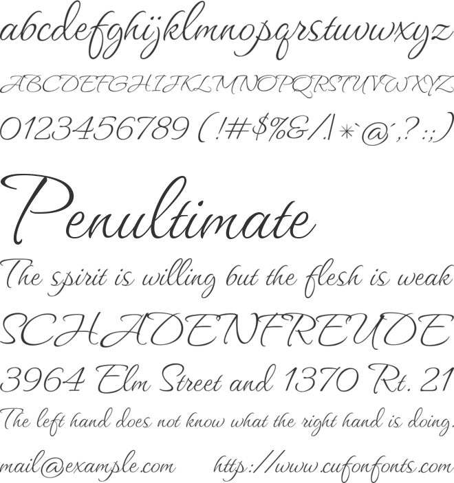 Waterfall font preview