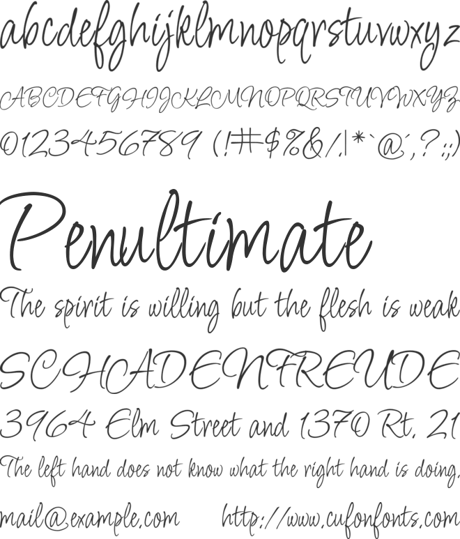 Licorice font preview