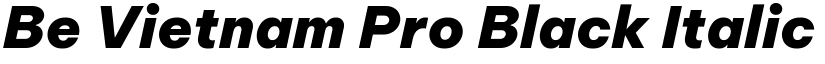 Be Vietnam Pro Black Italic font