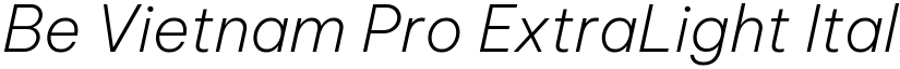 Be Vietnam Pro ExtraLight Italic font