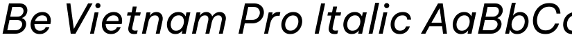 Be Vietnam Pro Italic font