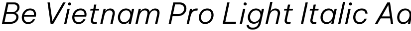 Be Vietnam Pro Light Italic font