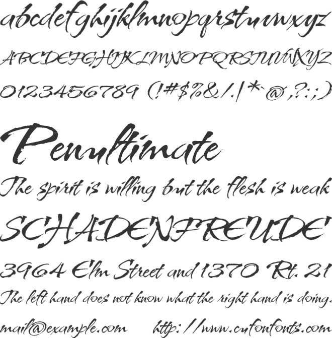 Kolker Brush font preview