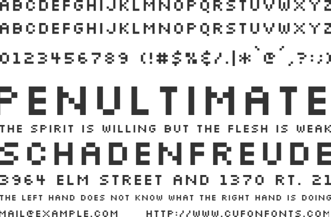 Silkscreen font preview