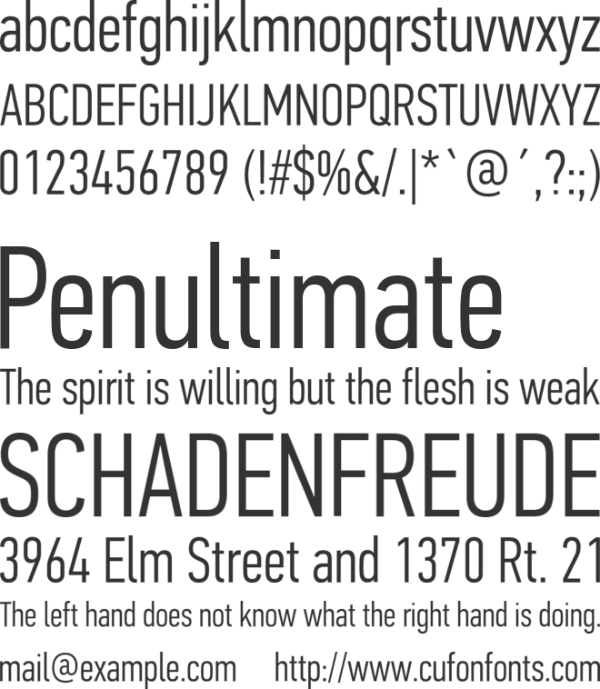 PF Din Text Comp Pro Light font preview