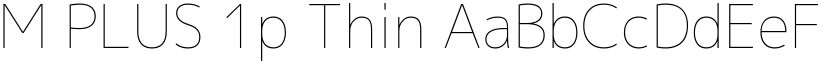 M PLUS 1p Thin font