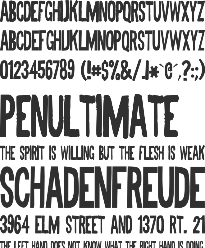 Half Cut Gothic font preview