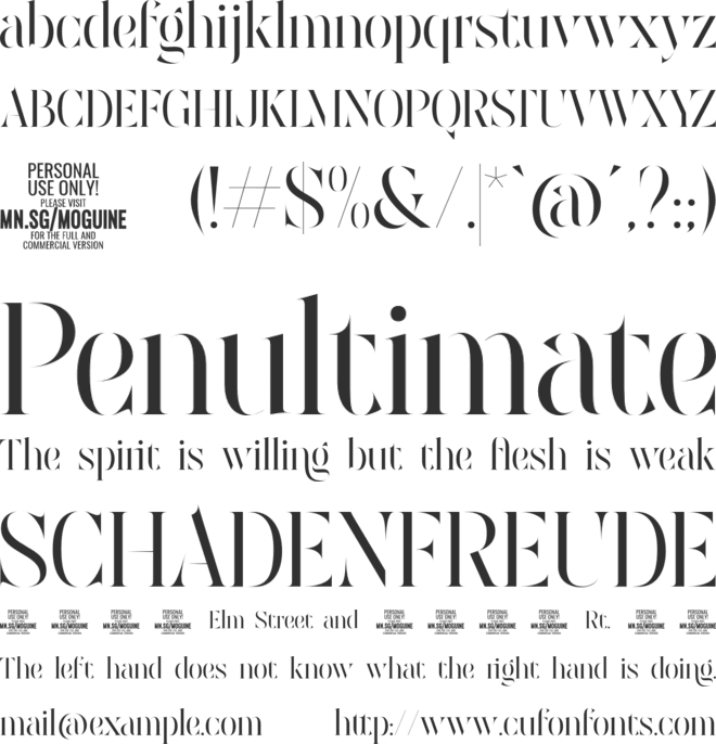 Moguine Serif PERSONAL USE font preview