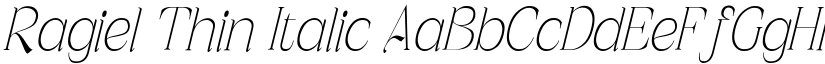 Ragiel Thin Italic font