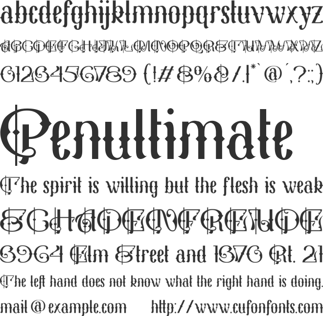 Red Ribbory font preview